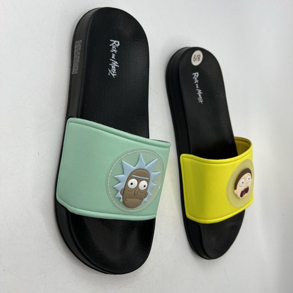Men’s Slide Sandals - Mint & Yellow - Picture 2 of 6